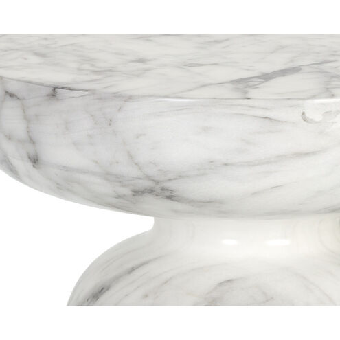 Lucida 20 X 18 inch Marble Look / White Outdoor End Table
